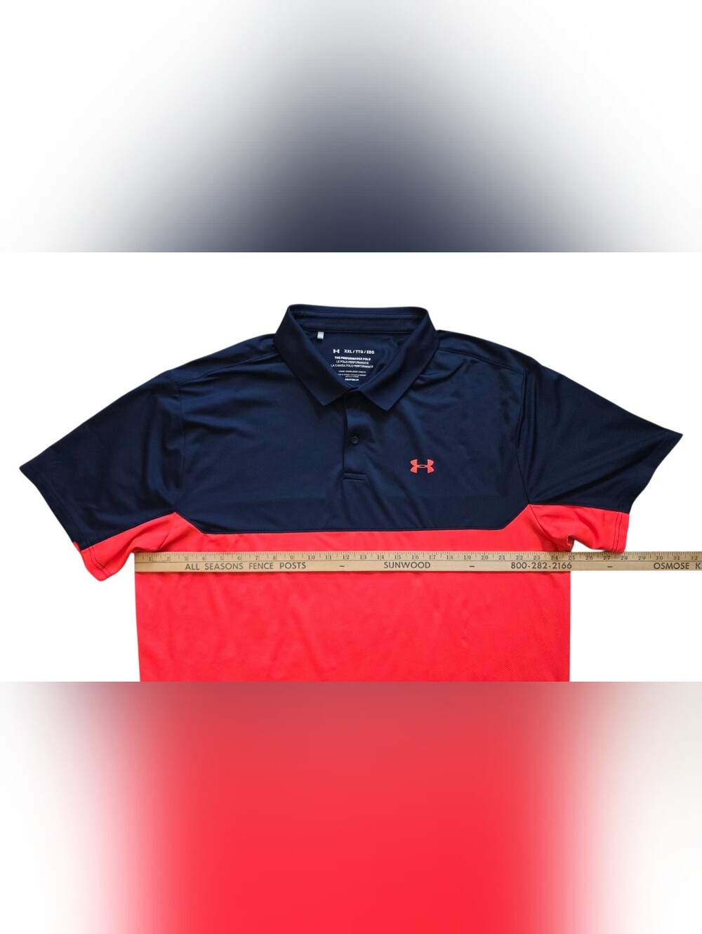 Under Armour 2XL Navy Pink Colorblock Short Sleeve Performance Polo XXL Golf - Picture 6 of 7